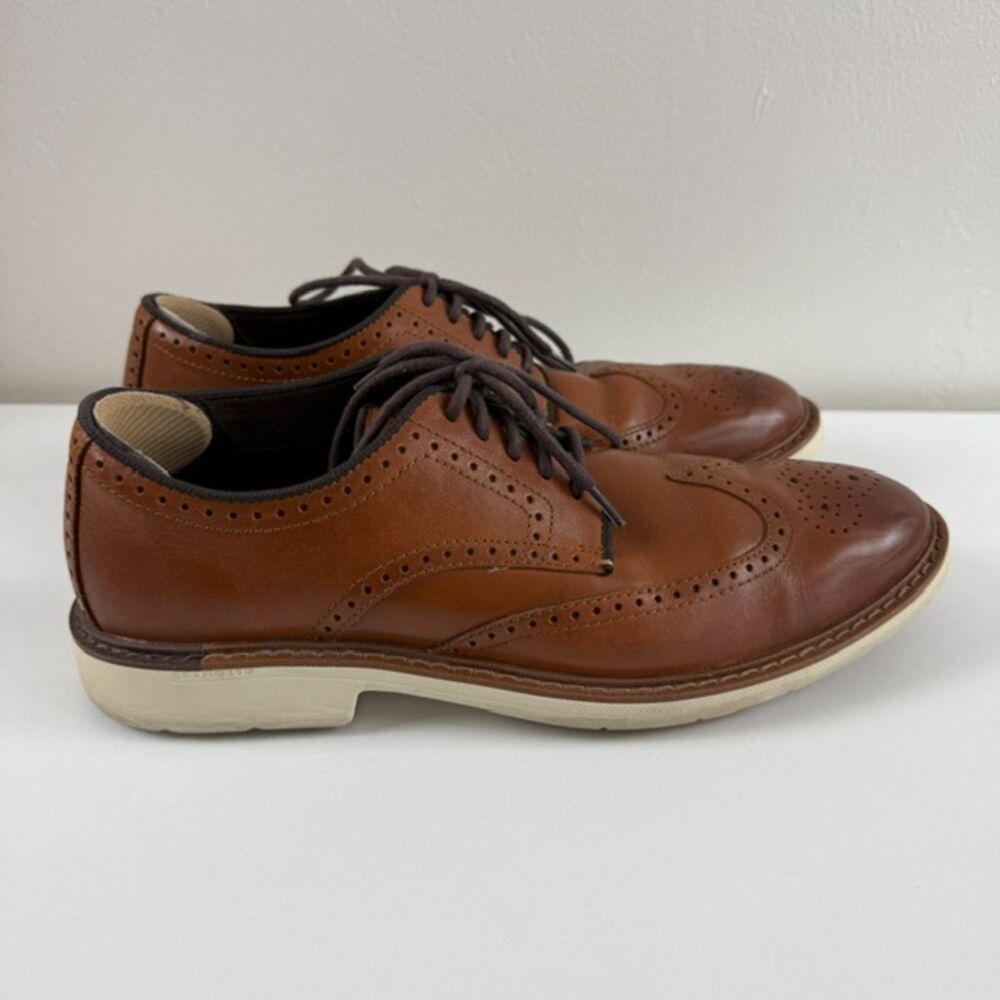 Cole Haan Men's Go-To Wing Tip Oxford Shoes in British Tan Size 9.5